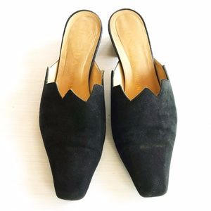 PRADA Vintage 90s Black Suede Mules